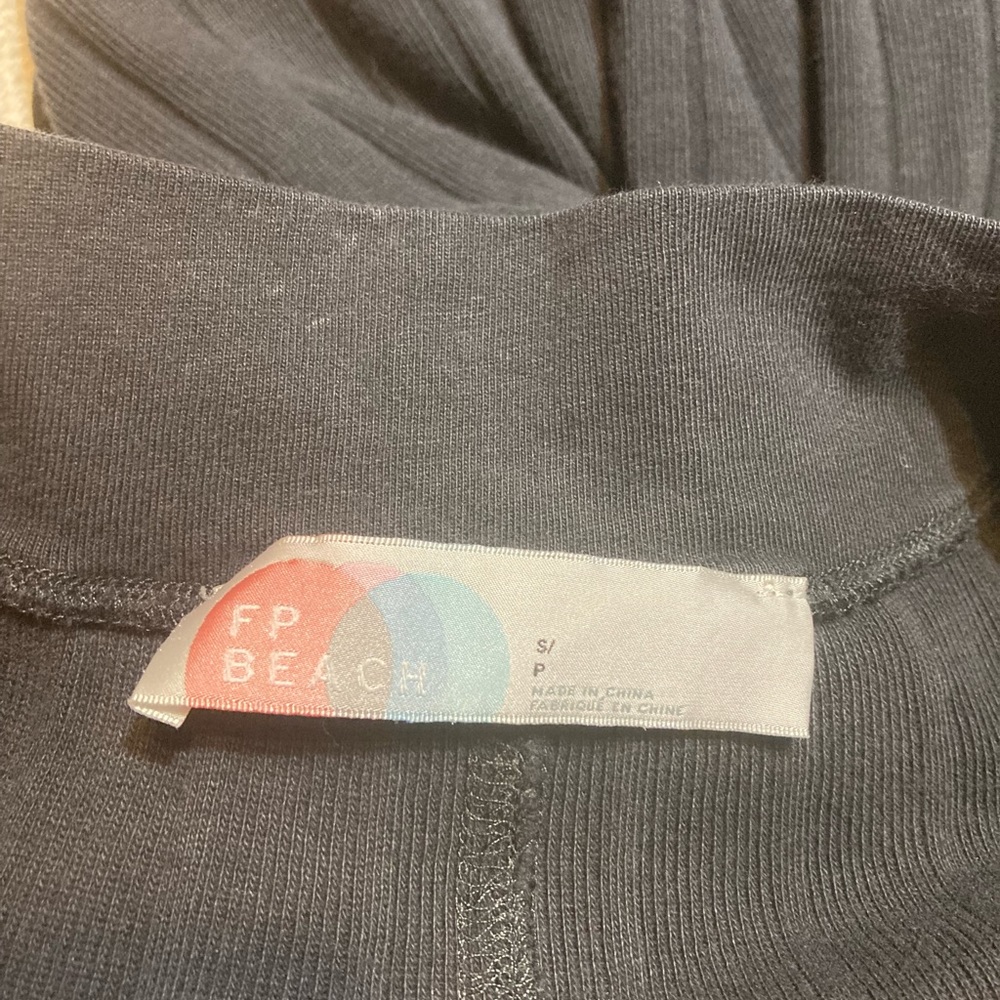 Free People Beach Black Sunflower Ribbed Knit Long Sleeve Maxi Dress Size Small - Picture 6 of 10